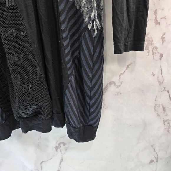 Dzhavael Couture Dress Women Small Black Gray Long Lace Artsy Goth Streetwear - Picture 4 of 11